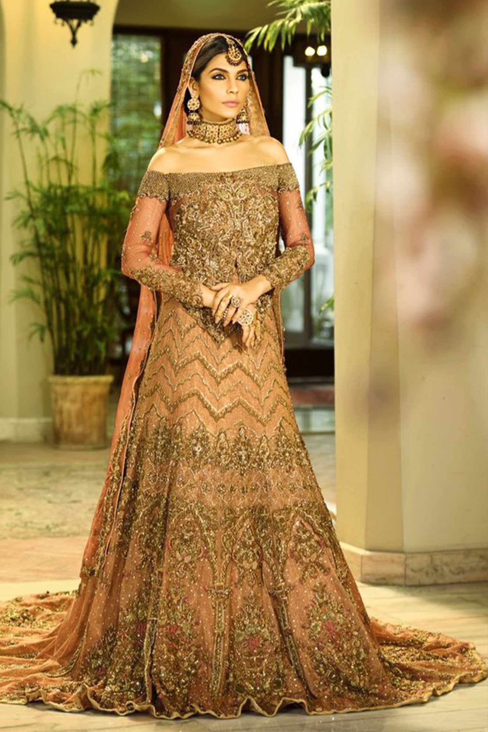 Golden colour hotsell long gown